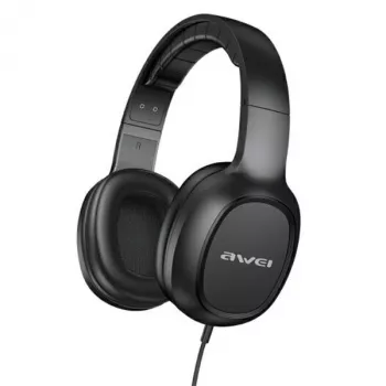AWEI GM-6 Ümberkõrvaklapid mängimiseks mikrofoniga, juhtmega 3.5mm pesa, 40mm draiverid, must