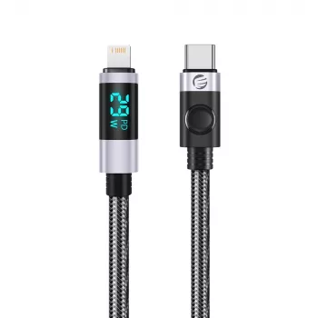 ORICO LDC2L USB-C–Lightning-kaabel LED-toiteindikaatoriga, PD 29W, 480 Mbps, 1,5 m, must