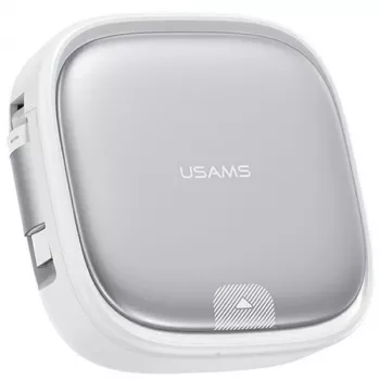USAMS Kokkutõmmatav 3-in-1 laadimiskaabel hoiukarbiga - USB-A to USB-C/Lightning/Micro USB, 60W, hõbedane