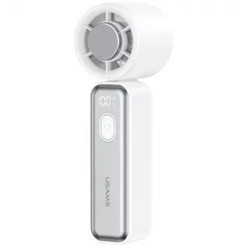 USAMS Ice-Cooling Digital High-Speed kaasaskantav ventilaator 2000mAh Valge