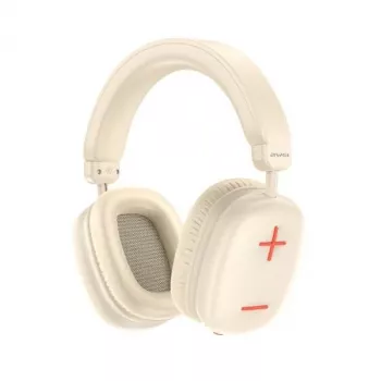 AWEI AT6 juhtmeta üle-kõrvaklapid Bluetooth-iga ja mikrofoniga, beež/valkjas, kokkupandavad, 40 mm draiverid, USB-C, 12 h esitusaeg