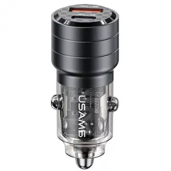 USAMS C36 95W kiirlaadija auto USB + USB-C must CC176CC01 (US-CC176)