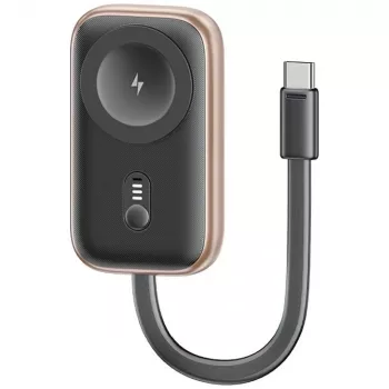 USAMS CD245 2-in-1 juhtmevaba laadija ja powerbank Apple Watchile, 1200mAh, USB-C, tarnish