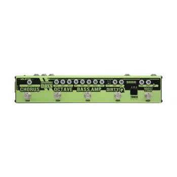 Valeton Dapper Bass mitmeefektpedaal kompressori, overdrive/fuzz, bassivõimendi, kooruse, oktiivi ja häälestajaga