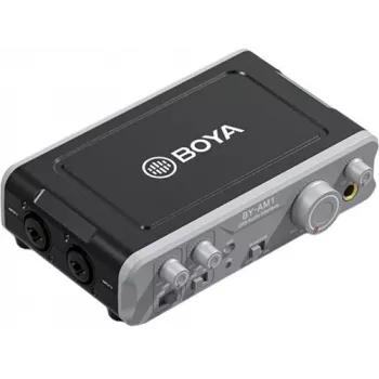 BOYA BY-AM1 2-kanaliline USB-C heliliides XLR/TRS-sisendite, +48V fantoomtoite ja otsese kuulamisega