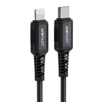 ACEFAST C4-01 USB-C Lightning PD 30W kaabel 1,8 m must