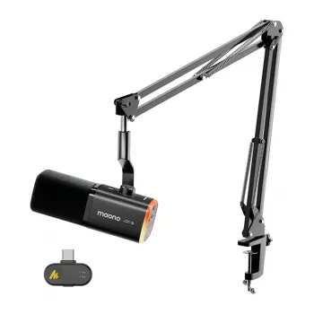 MAONO PD100WS dünaamiline mikrofon (must) - USB-C/XLR, kardioidne, 24-bit/48kHz, täismetallist lauastendiga