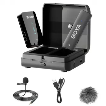 BOYA BY-XM6-K3 2.4GHz juhtmevaba lavalier-mikrofonisüsteem iOS-seadmetele Lightning-pistikuga