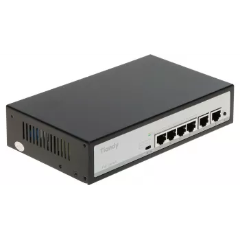 Tiandy TC-P3S06 4-pordiline PoE-lüliti 2 üleslingipordiga, 65W eelarve, IEEE 802.3af/at, haldamata, laua-/seinakinnitus