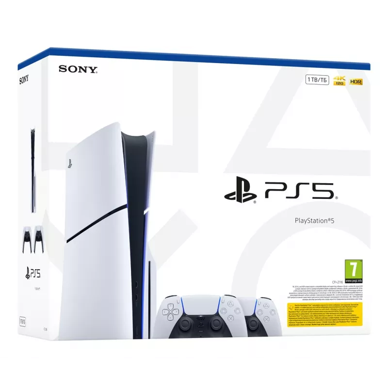 Sony PlayStation 5 Slim Disc Edition 1TB konsool - valge ja must