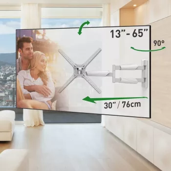 Barkan BM343XLW Full Motion TV seinakinnitus 13-65 inch ekraanidele, 36kg, valge