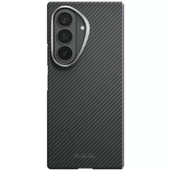 PITAKA Edge Case Samsung Galaxy Z Fold 8 Ultra jaoks – Aramidkiust kaitsekate, must/hall (Overture Black)