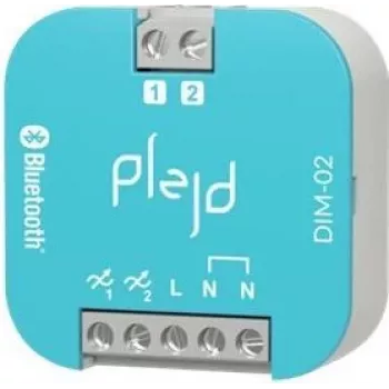 PLEJD DIM-02 2-kanaliline juhtmevaba dimmer, 2x100VA, Bluetooth Mesh, DIN-liist