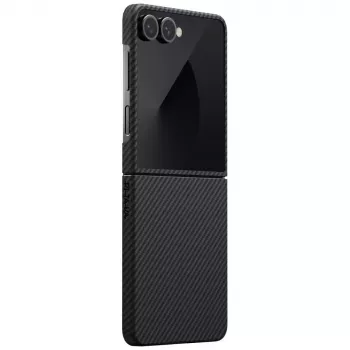 PITAKA Ultra-õhuke MagSafe-kate Samsung Galaxy Z Flip7 jaoks - must/hall aramiidkiud
