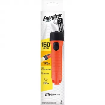 Energizer Mine Safety ATEX 2D Taskulamp - Sisemiselt ohutu LED, 150 luumenit, kollane