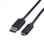 ROLINE USB 3.2 Gen 1 kaabel A–C, 1 m, must