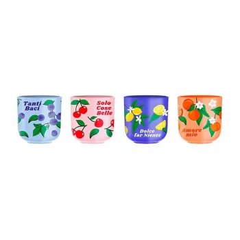 Bialetti Fruit Vibes keraamiline kohvitasside komplekt, 300 ml, mitmevärviline, nõudepesumasinas ja mikrolaineahjus kasutamiseks sobiv
