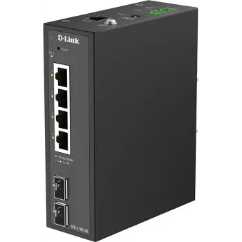 D-Link DIS-210G-06 tööstuslik nutikas haldatav lüliti 4 Gigabit Ethernet pordi ja 2 SFP pesaga