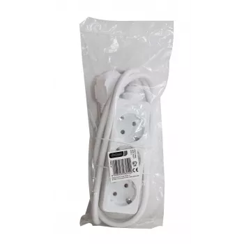 Vivanco pikendusjuhe 3 pistikupesaga 1.4 m, valge (VVELSTR3SCHWP)