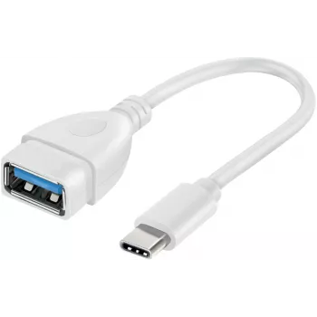 Vivanco USB-C–USB-A 3.0 adapter 10 cm, valge (VVITUSBTY3FM01W)