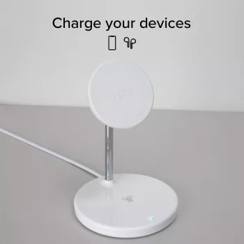 SBS TEWIRMAG2IN1 2-in-1 magnetiline juhtmevaba laadimisalus iPhone'ile ja Apple Watchile, 15W MagSafe Qi laadija, USB-C sisend, must