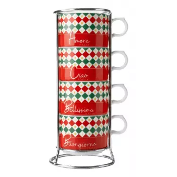 Bialetti 4 Cappuccio Tricolore pliidipiimavaht, 160 ml, käsitsi kolviga, Itaalia trikoloor