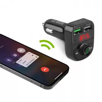 SBS TECARFM2USB Bluetooth FM-saatja vabakäesuhtluse ja kahe USB-laadimispordiga