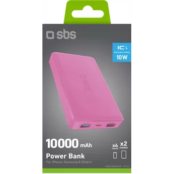 SBS TTBB10000FASTP 10000mAh akupank, roosa