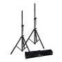 Soundsation SPST-SET70 BK kõlaripukkide komplekt — statiivipaar kandekotiga, 1000–1800 mm kõrgus, 50 kg kandevõime, 35 mm toru, must