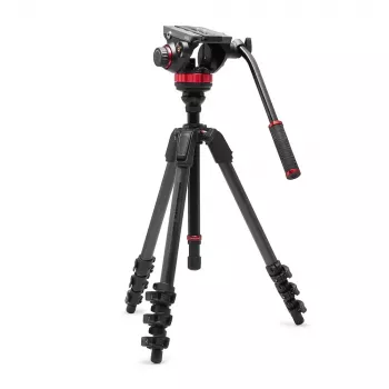 Manfrotto 055 süsinikkiust videostatiiv koos 502AH vedelpeaga