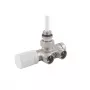 Giacomini V81112Q Termostaatilise radiaatoriklapi korpus 1/2 inch x 3/4 inch Eurokonus nurk-mustriga, nikkeldatud messing