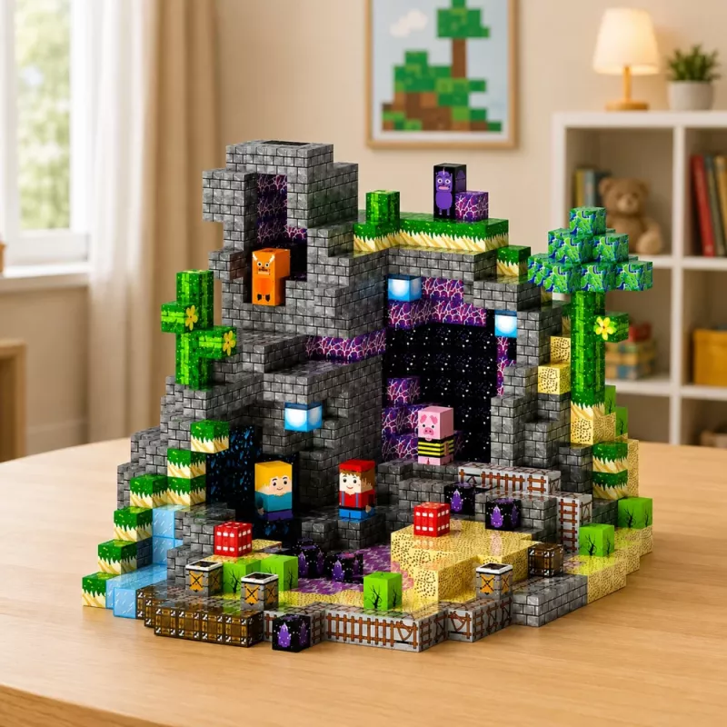 LEAN TOYS Magnetilised klotsid Pixels Cubes Square World 100 tk