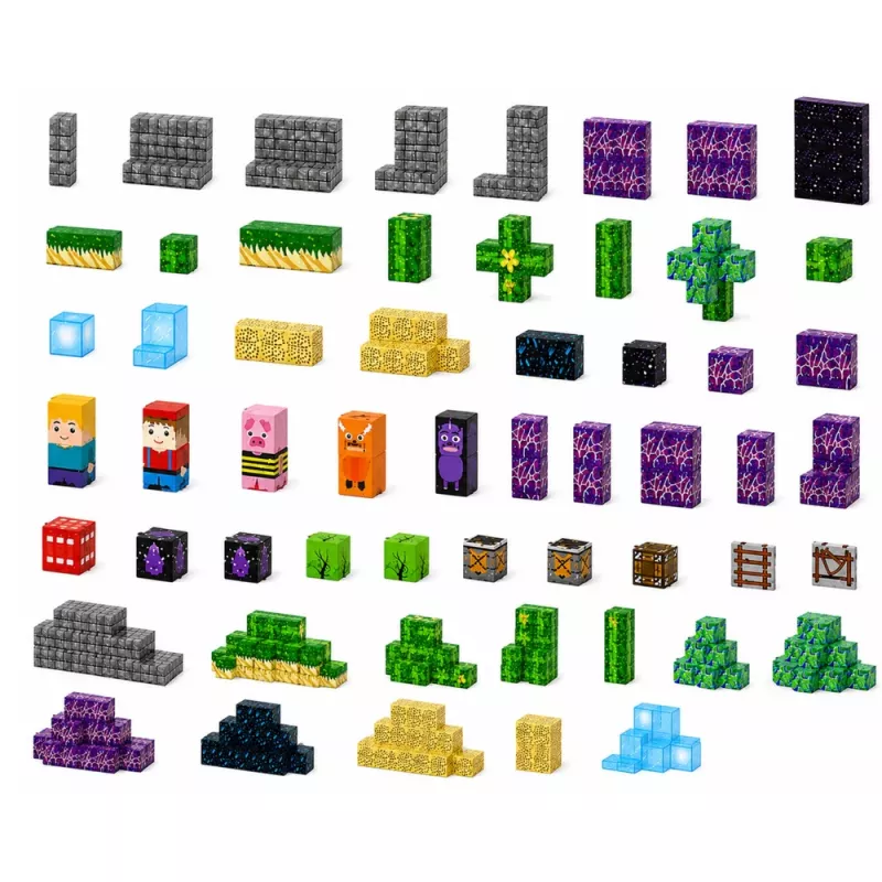 LEAN TOYS Magnetilised klotsid Pixels Cubes Square World 100 tk