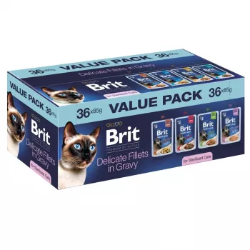 Brit Delicate Fillets kastmes steriliseeritud kassidele – 36 x 85 g kotid