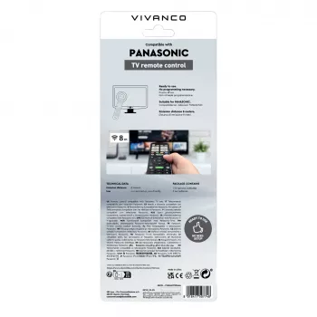 Vivanco VVREMOTEPANA universaalne pult Panasonic teleritele – eelprogrammeeritud, IR, must