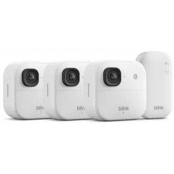 Amazon Blink Outdoor 2K+ valvekaamera, 3 kaameraga süsteem, valge (B0F95QGG7M)