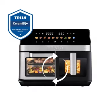 TESLA AirCook DualZone Q787 XXL Deluxe 9L kahe korviga õhufritüür, must