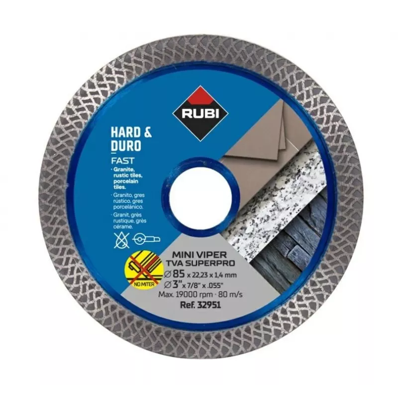 RUBI TVA 85 SUPERPRO MINI VIPER pideva servaga teemantketas 85 mm x 15 mm