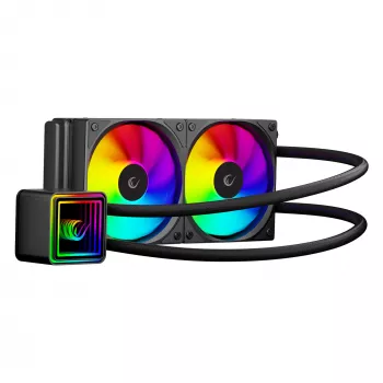 Rampage INFINITE V240 ARGB 240mm vedelikjahutus CPU-le temperatuurinäidikuga, must