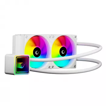 Rampage INFINITE V240 White 240mm ARGB AIO vedelikjahutus CPU-le temperatuurinäidikuga