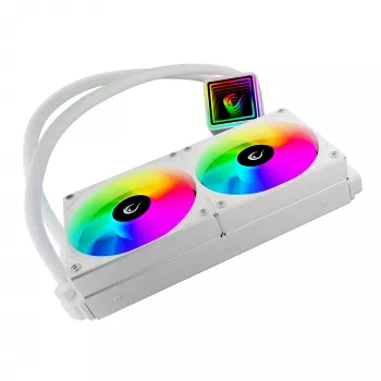 Rampage INFINITE V240 White 240mm ARGB AIO vedelikjahutus CPU-le temperatuurinäidikuga