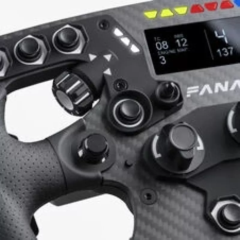 Fanatec ClubSport Formula V3 rool, 290mm, 2.7 inch OLED-ekraan, RGB RevLED-id, magnetilised käiguvahetajad, süsinikkiud, Alcantara, must