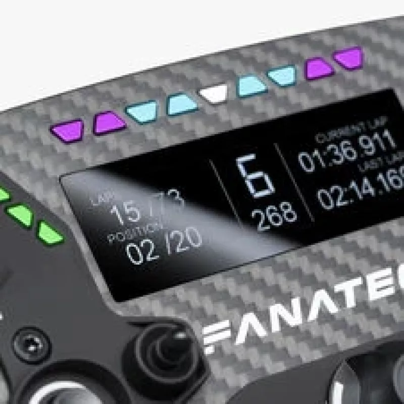 Fanatec ClubSport Formula V3 rool, 290mm, 2.7 inch OLED-ekraan, RGB RevLED-id, magnetilised käiguvahetajad, süsinikkiud, Alcantara, must