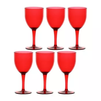 ROSE&TULIPANI FIABA 6 akrüülklaasi komplekt veiniklaasidele 400 ml, punane
