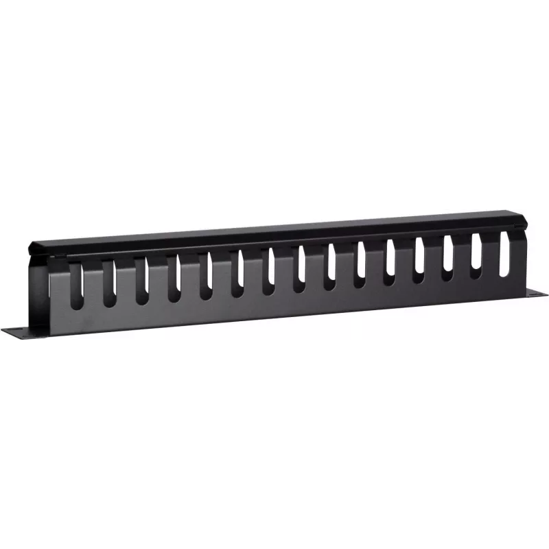DSIT DS-1902 19 inch Varjatud kaablihalduslatt libiseva kaanega, 1U, must
