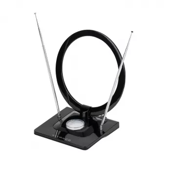 Vivanco VVTVANTSCIRCLE Siseteleskoop DVB-T2/DAB+ lamepaneelantenn 4G/5G filtriga, must