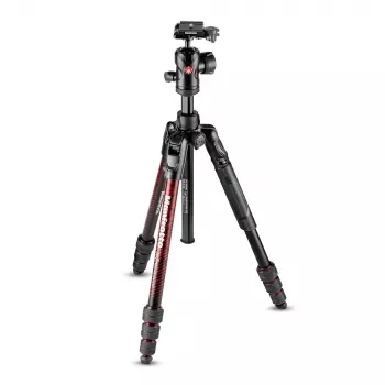 Manfrotto MKBFRTA4RD-BH Befree 4-sektsiooniline alumiiniumist reisistatiiv kuulpeaga, punane
