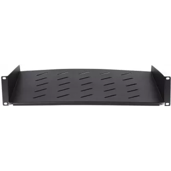 DSIT DS-FH2U400 2U fikseeritud riiul 600 mm sügavatele seinakappidele, 400 mm sügavus, must