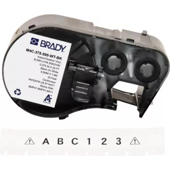BRADY BMP41/BMP51/BMP53/M511 sildikassett, PermaSleeve termokahanev polüolefiin, 38,1 mm x 2,44 m, valge musta trükiga, 3:1 kahanevustegur, B-427