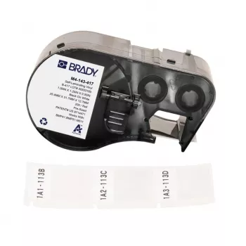 BRADY M4-143-417 iselamineeruv vinüül siltide kassett BMP41/BMP51/BMP53/M511 jaoks, 1,5 inch x 21', valge/läbipaistev